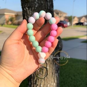 Cotton candy Teardrop Wristlet
